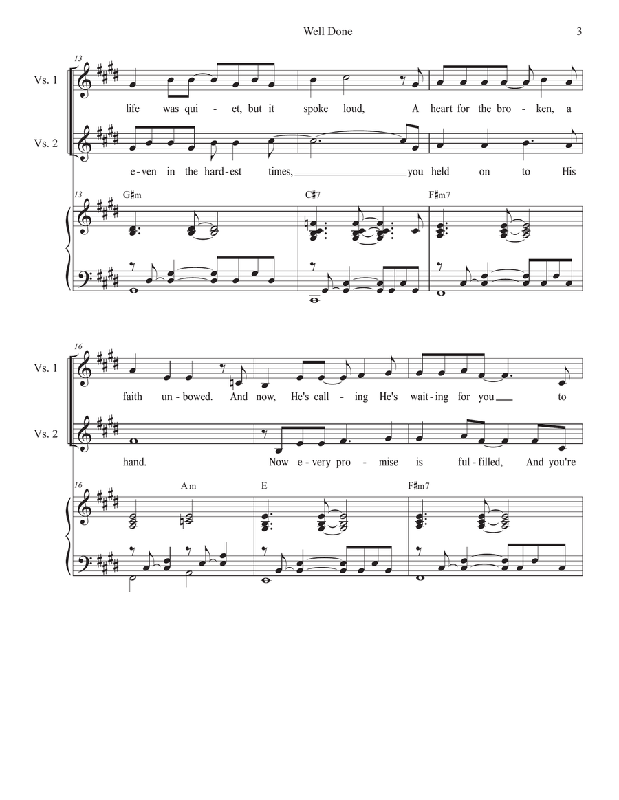 Well Done (SAB) 3-Part scores gallery preview page 3
