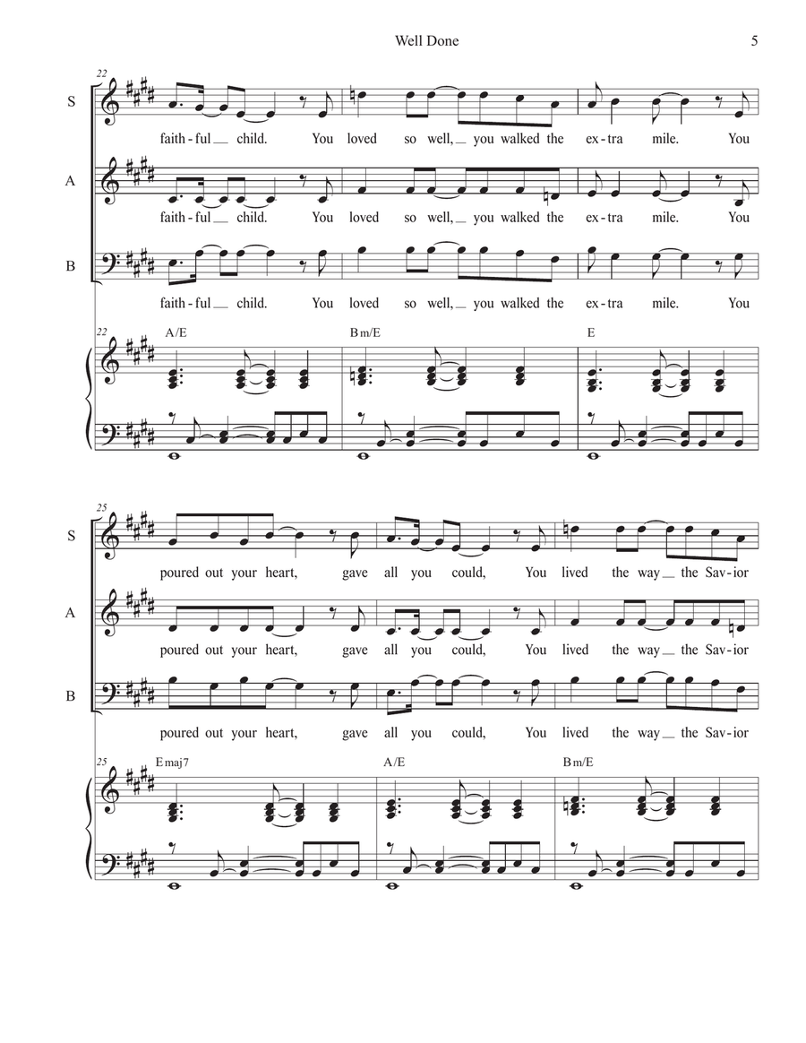 Well Done (SAB) 3-Part scores gallery preview page 5