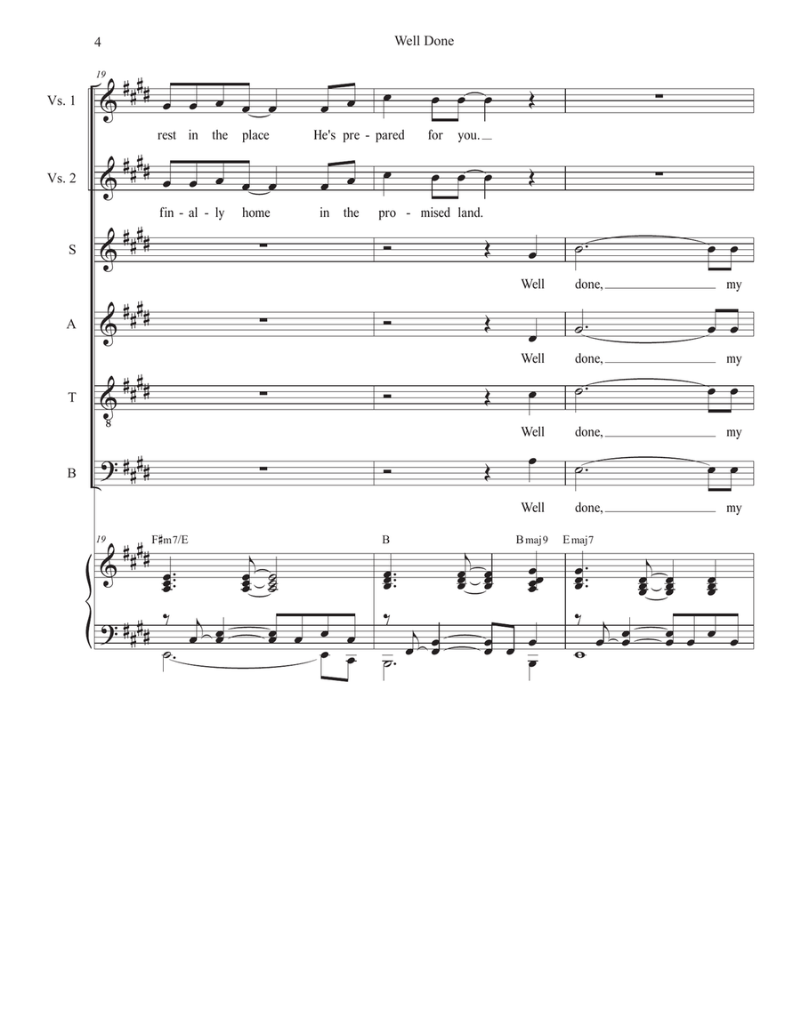 Well Done (Vocal Quartet - (SATB) 4-Part scores gallery preview page 4