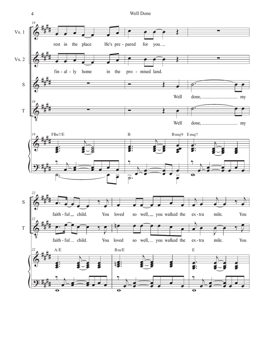 Well Done (Duet for Soprano and Tenor solo) Tenor Voice scores gallery preview page 4