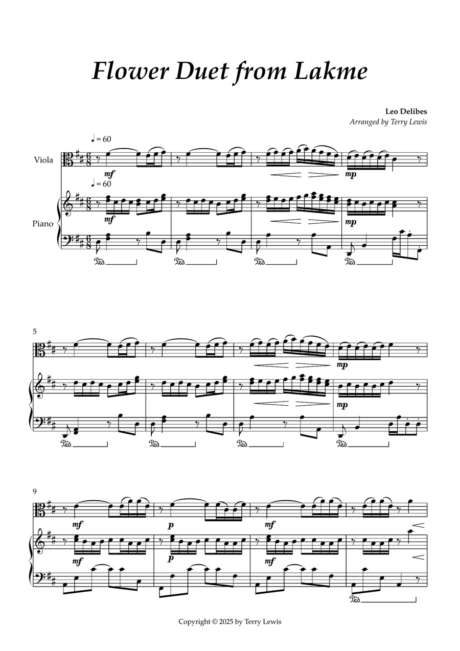 Flower Duet from Lakme Flower Duet from Lakme Viola scores gallery preview page 2