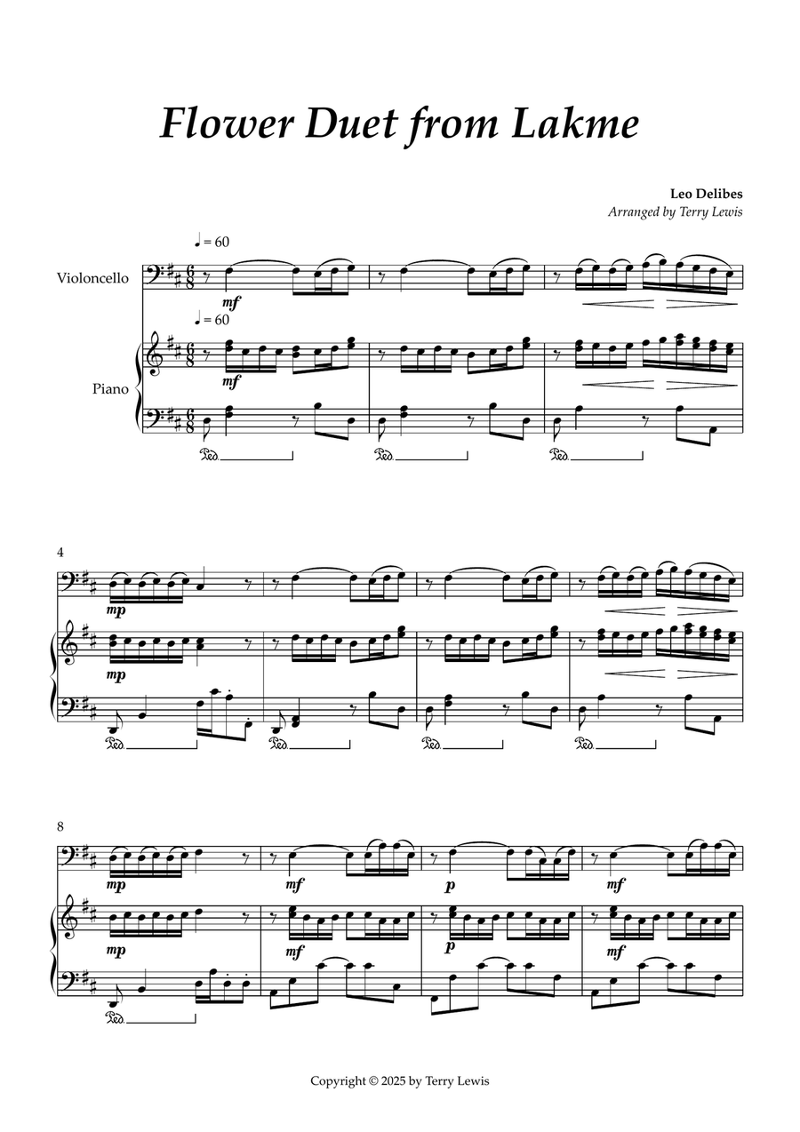 Flower Duet from Lakme Flower Duet from Lakme Piano scores gallery preview page 2