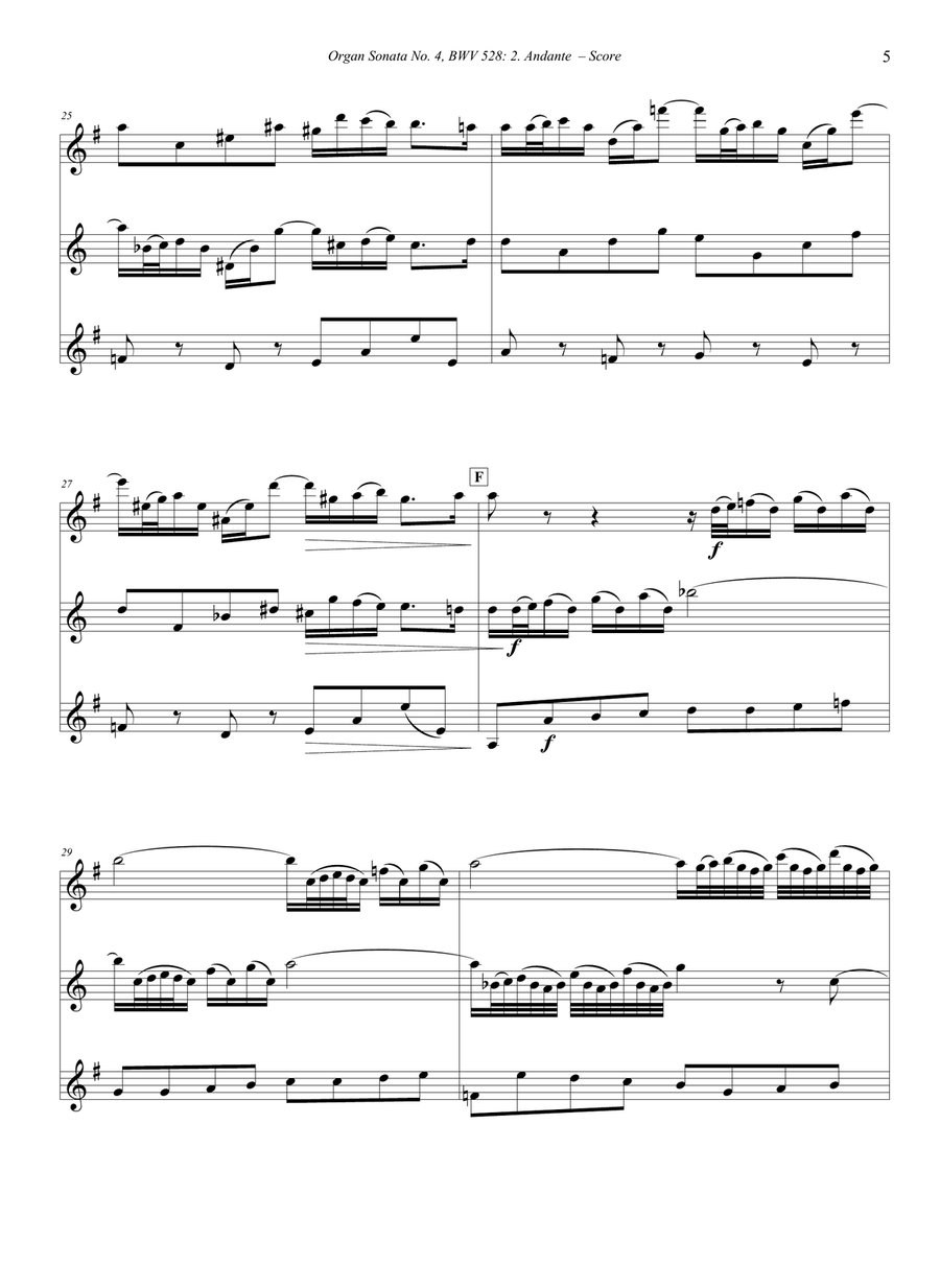 Organ Sonata No. 4 - II. Andante (BWV 528) Woodwind Trio scores gallery preview page 5