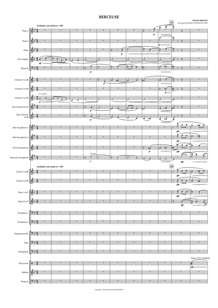 Berceuse Concert Band scores gallery preview page 1