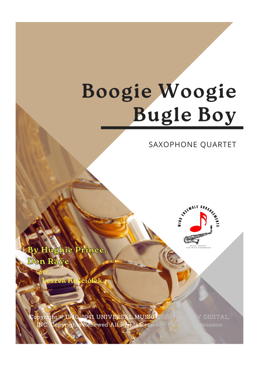 Boogie Woogie Bugle Boy Saxophone Quartet scores gallery preview page 1
