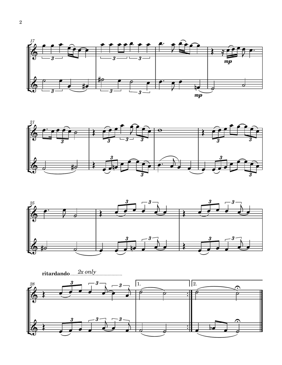 Then You Can Tell Me Goodbye Clarinet Duet scores gallery preview page 2
