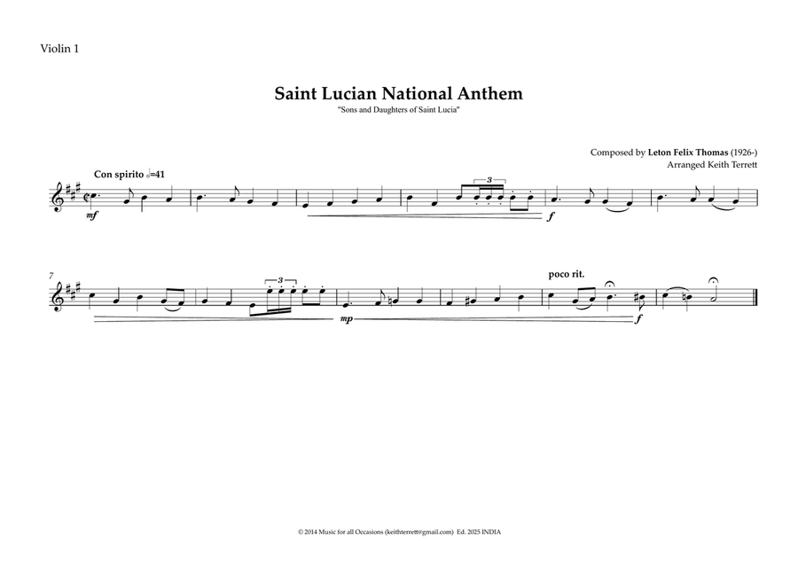 Saint Lucian National Anthem for String Orchestra String Orchestra scores gallery preview page 4