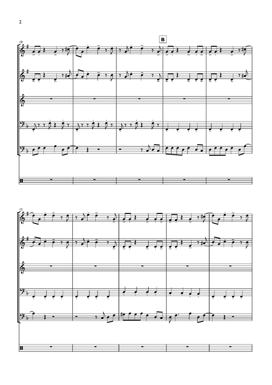 J'irai Ou Tu Iras J'irai Ou Tu Iras Brass Quintet scores gallery preview page 2