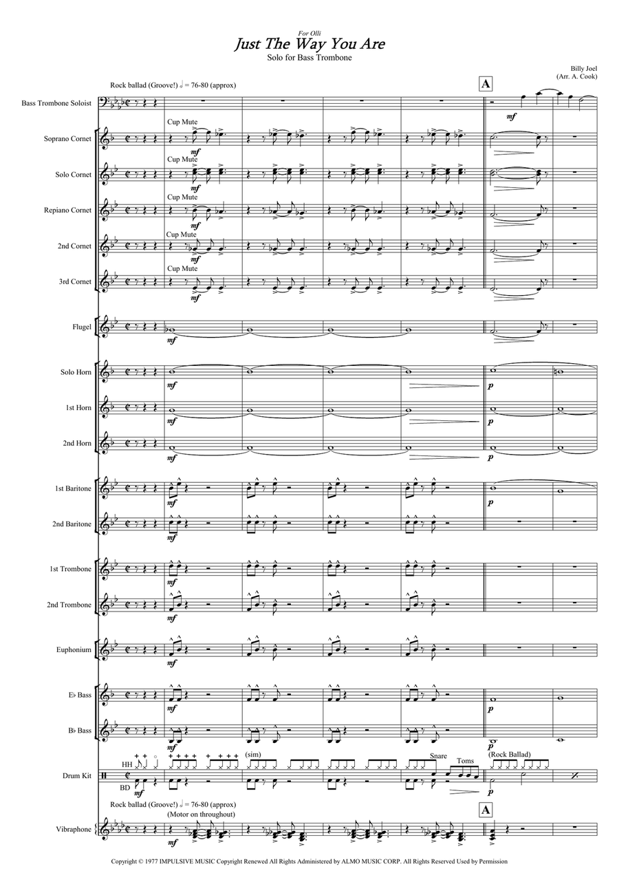 Just The Way You Are Brass Band scores gallery preview page 1