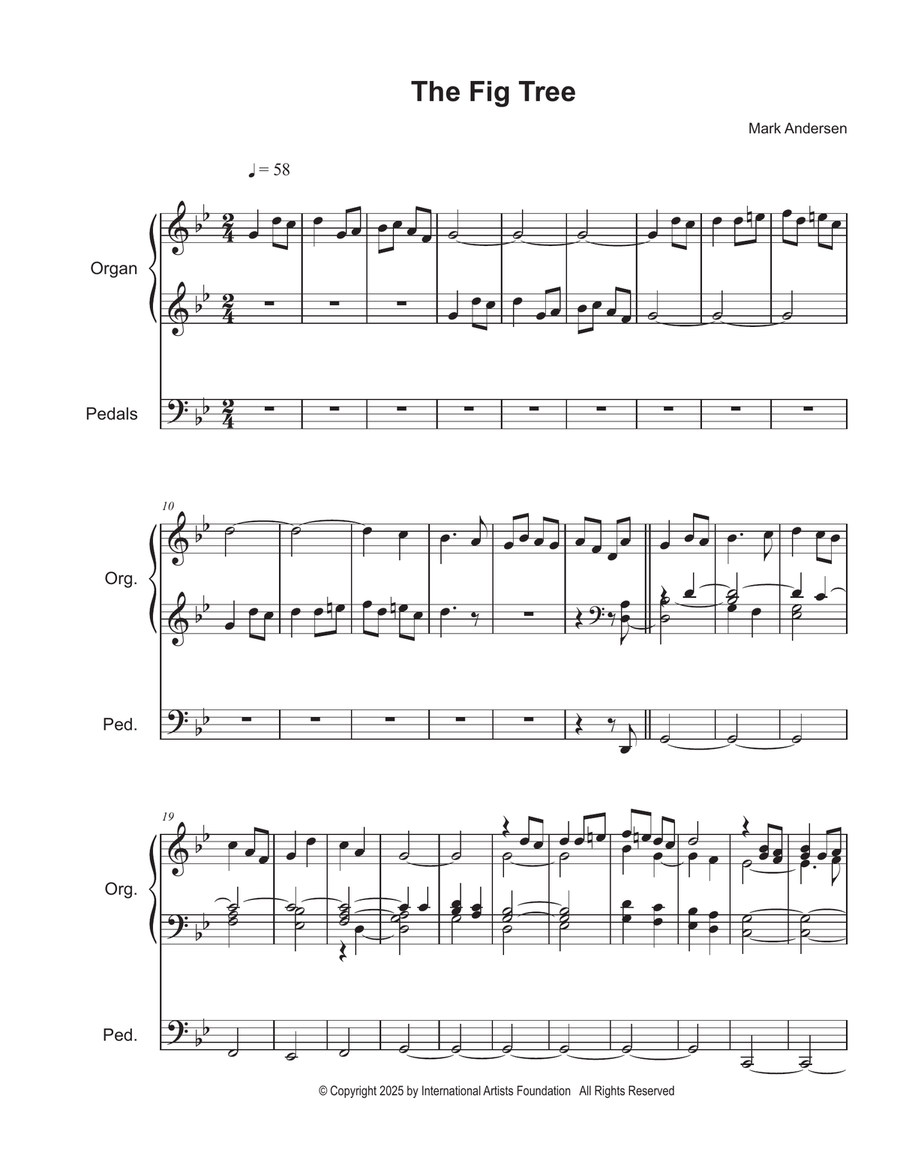 The Fig Tree Tone Poem for Organ by Mark Andersen Organ Solo scores gallery preview page 2