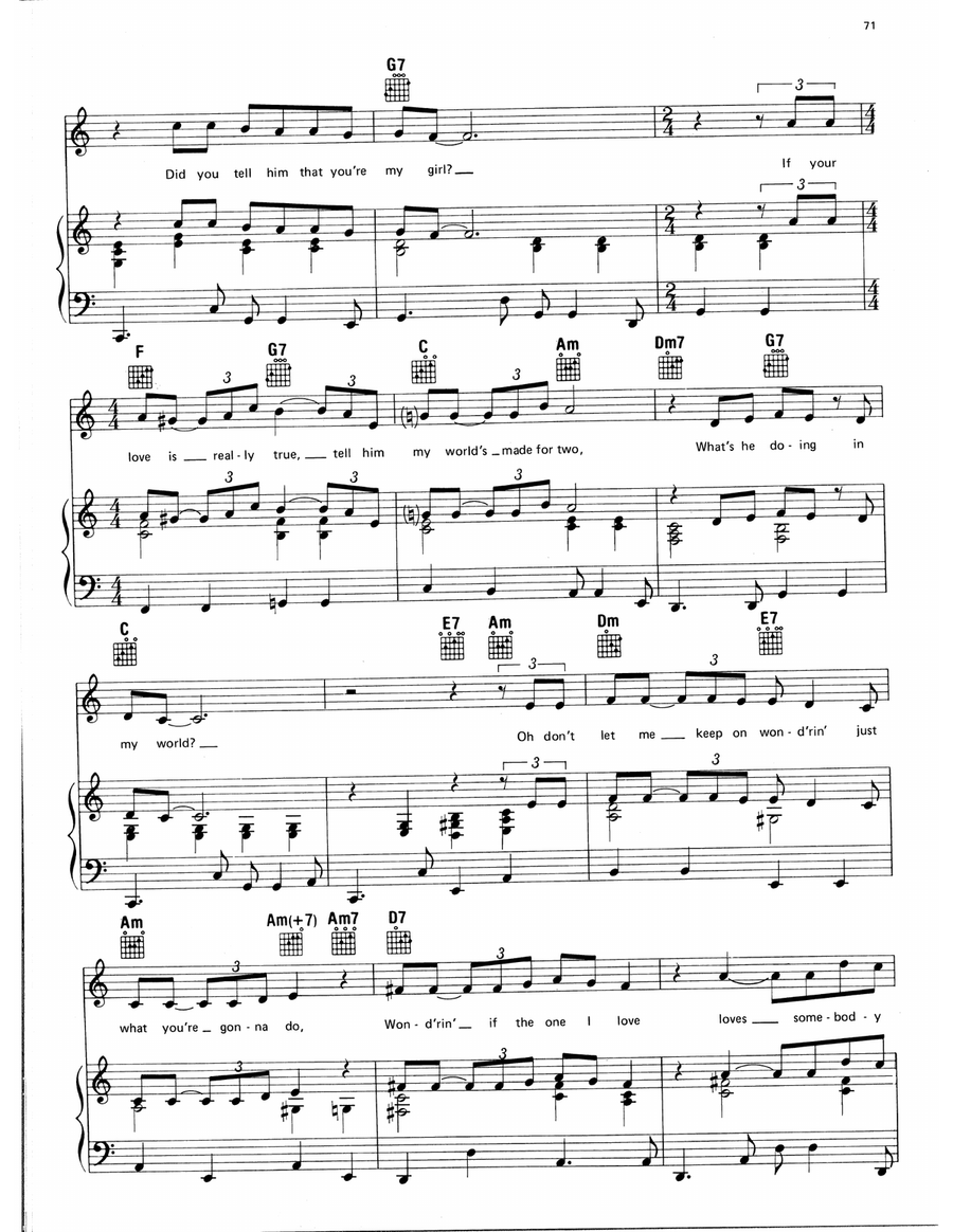 What's He Doin In My World Piano, Vocal, Guitar scores gallery preview page 2