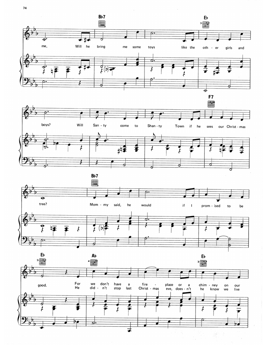 Will Santy Come To Shanty Town Piano, Vocal, Guitar scores gallery preview page 2