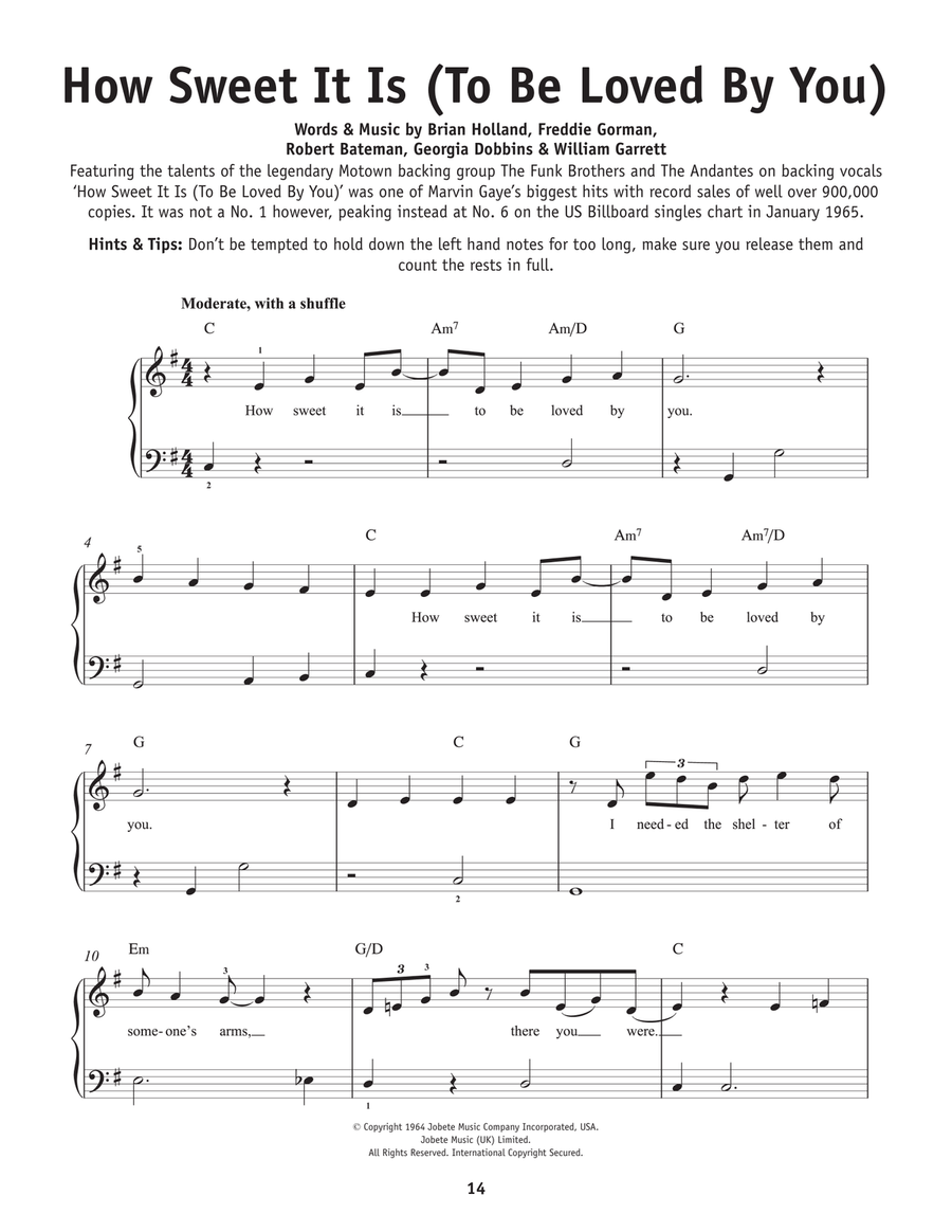 How Sweet It Is (To Be Loved By You) Easy Piano scores gallery preview page 1