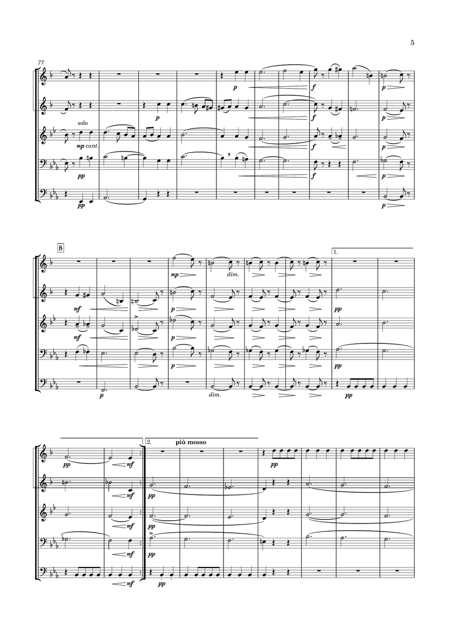 Ewald - Brass Quintet No.2 in E flat major, Op.6 Brass Quintet scores gallery preview page 5
