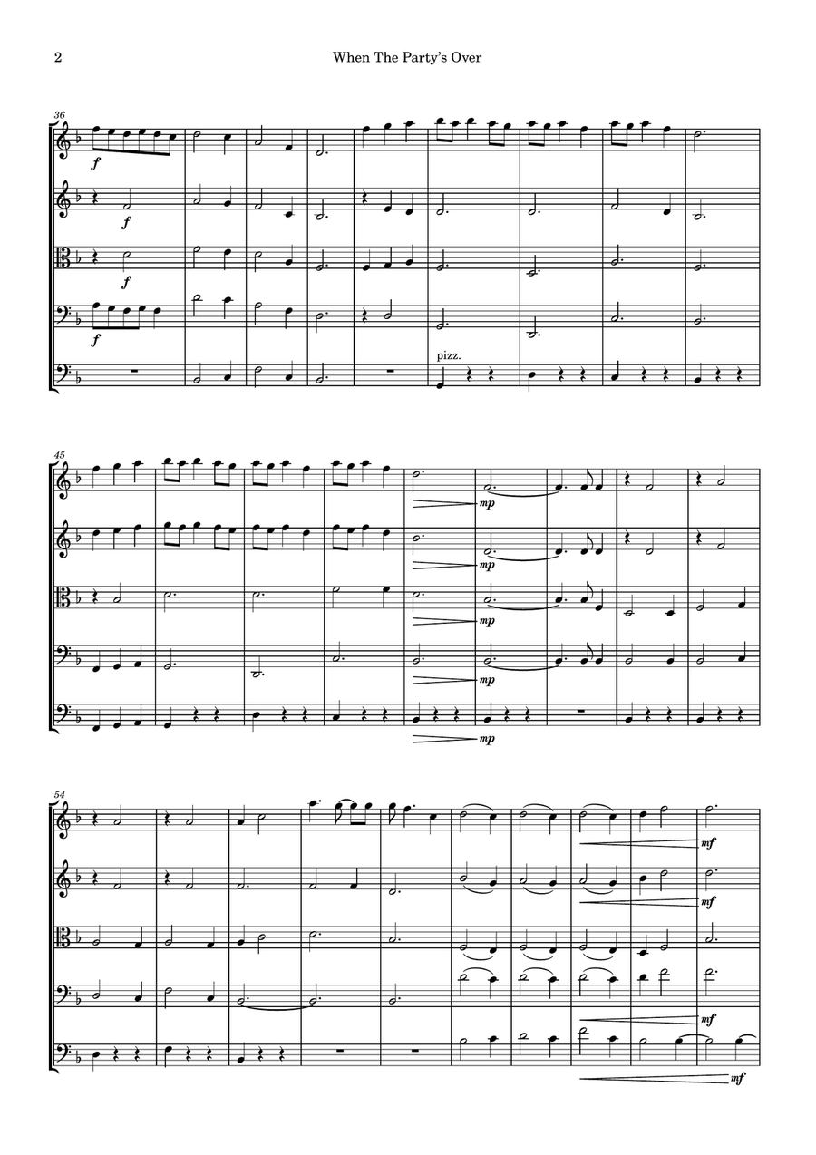 When The Party's Over When The Party's Over String Orchestra scores gallery preview page 2