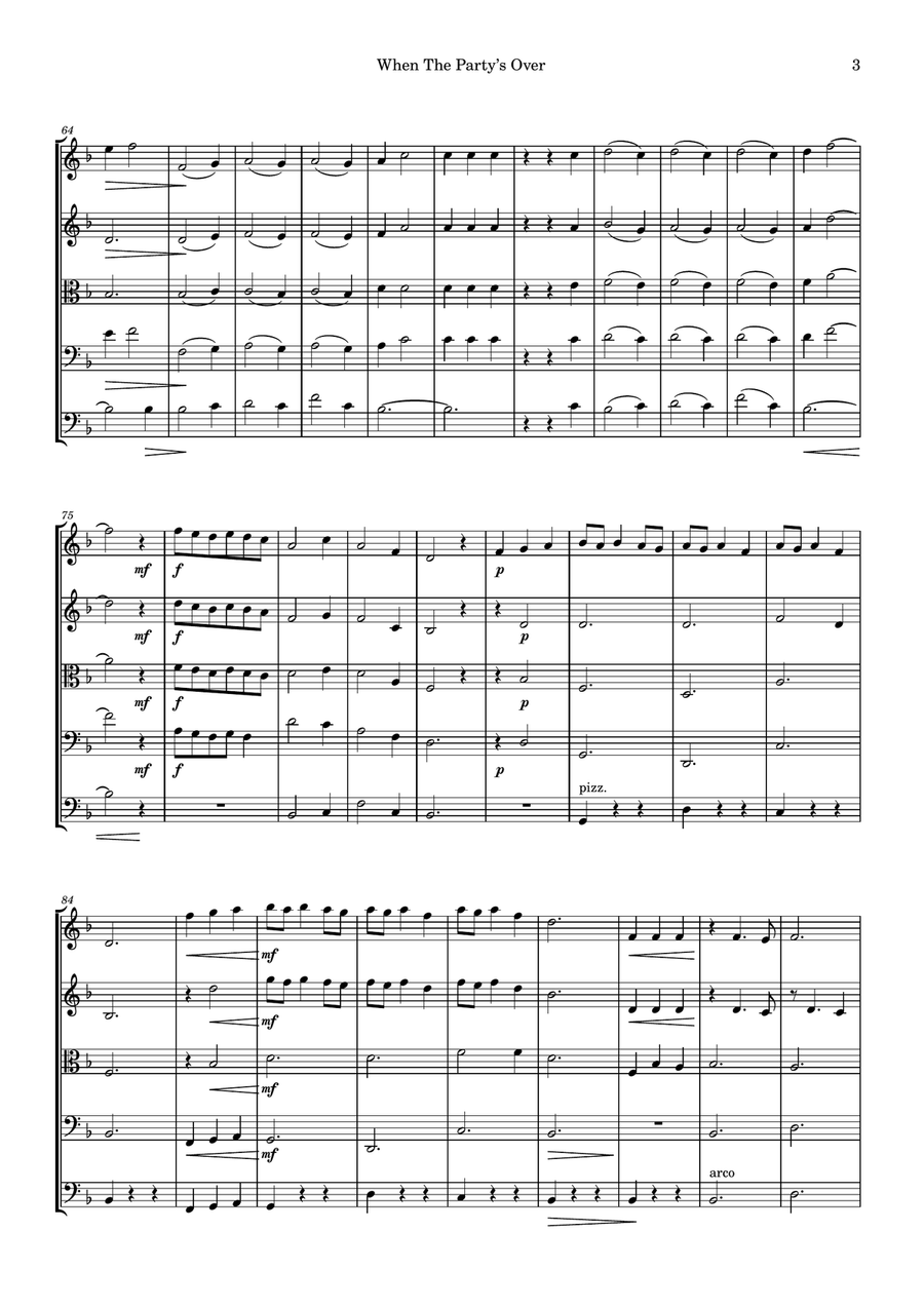 When The Party's Over When The Party's Over String Orchestra scores gallery preview page 3