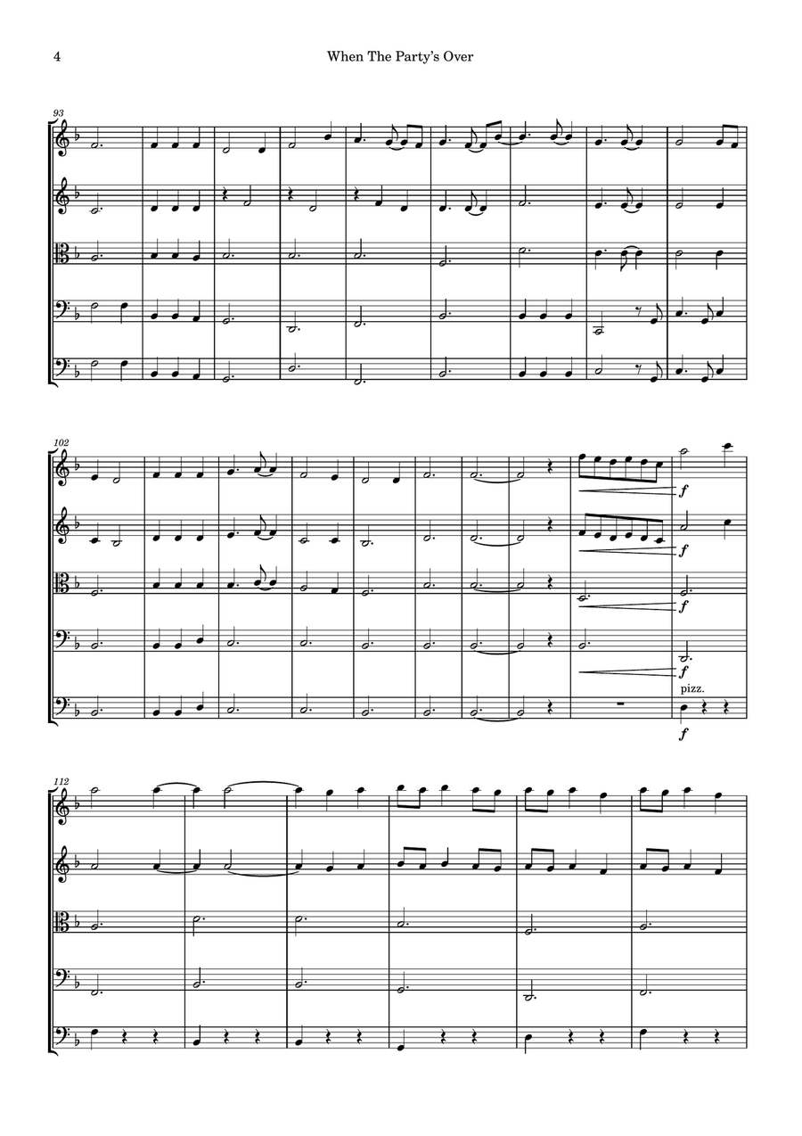 When The Party's Over When The Party's Over String Orchestra scores gallery preview page 4