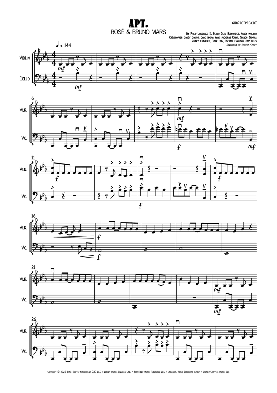 Apt. String Duet scores gallery preview page 1