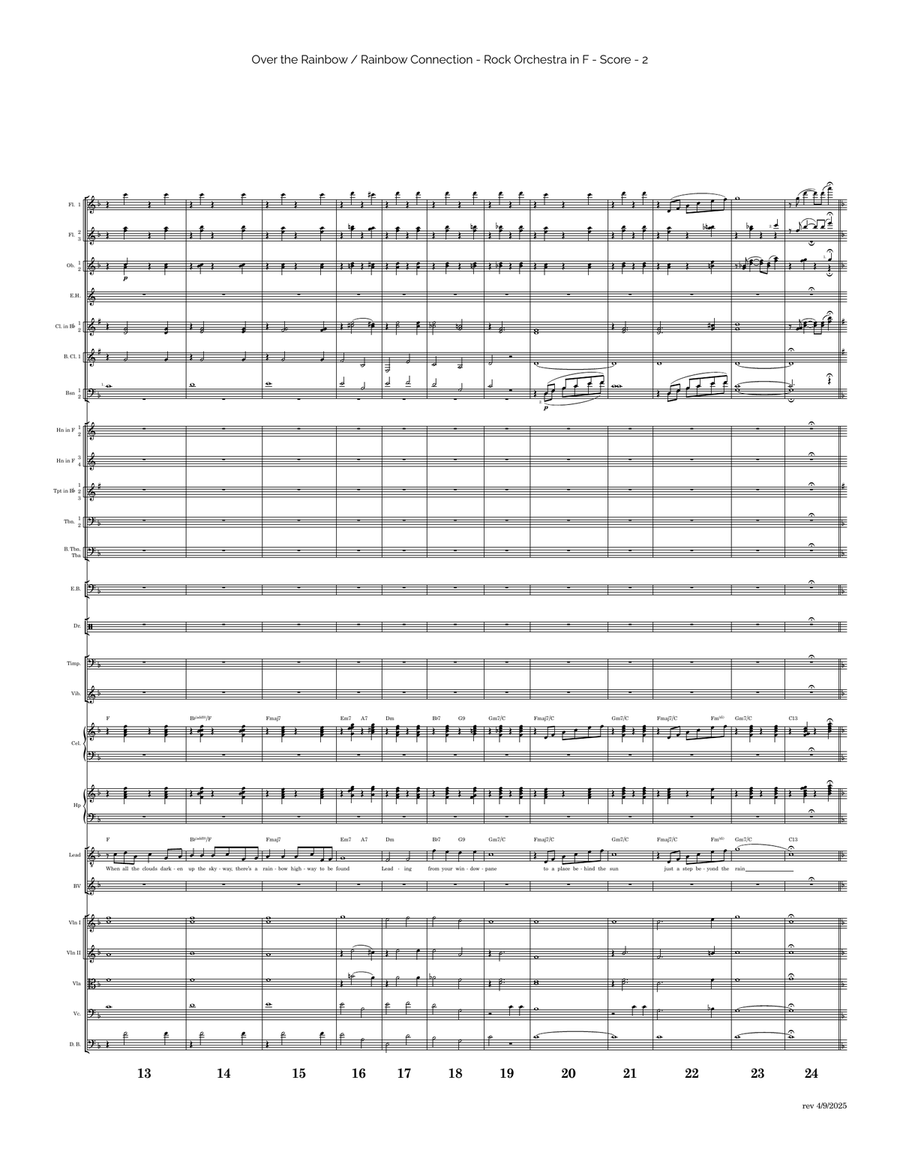 Medley: Over The Rainbow with Rainbow Connection Full Orchestra scores gallery preview page 2
