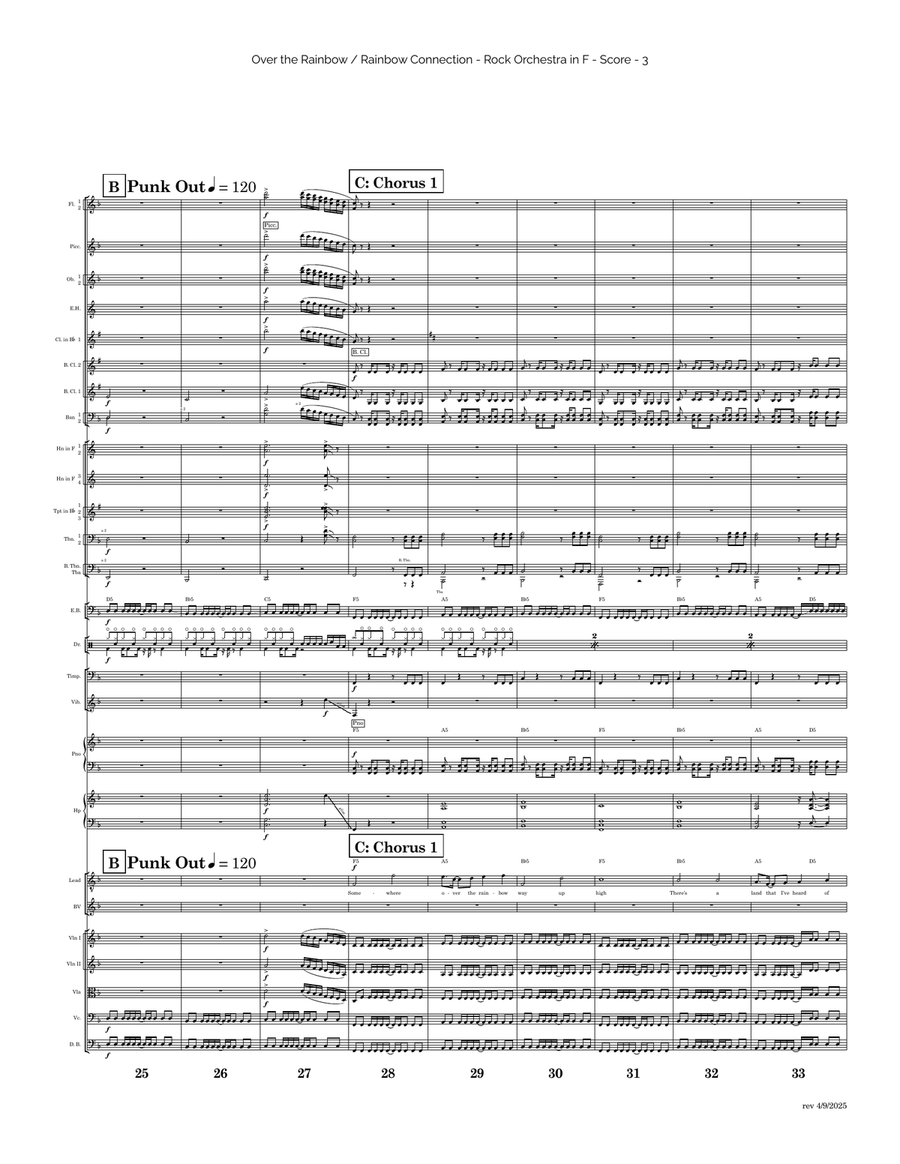 Medley: Over The Rainbow with Rainbow Connection Full Orchestra scores gallery preview page 3