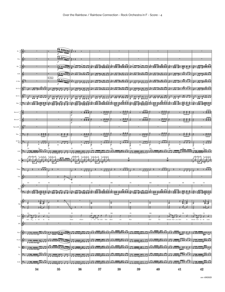 Medley: Over The Rainbow with Rainbow Connection Full Orchestra scores gallery preview page 4