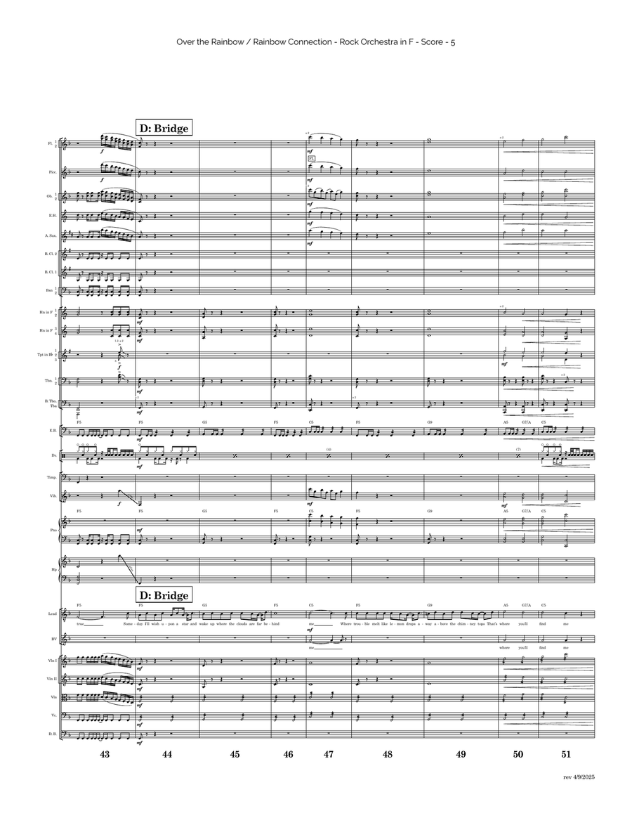 Medley: Over The Rainbow with Rainbow Connection Full Orchestra scores gallery preview page 5