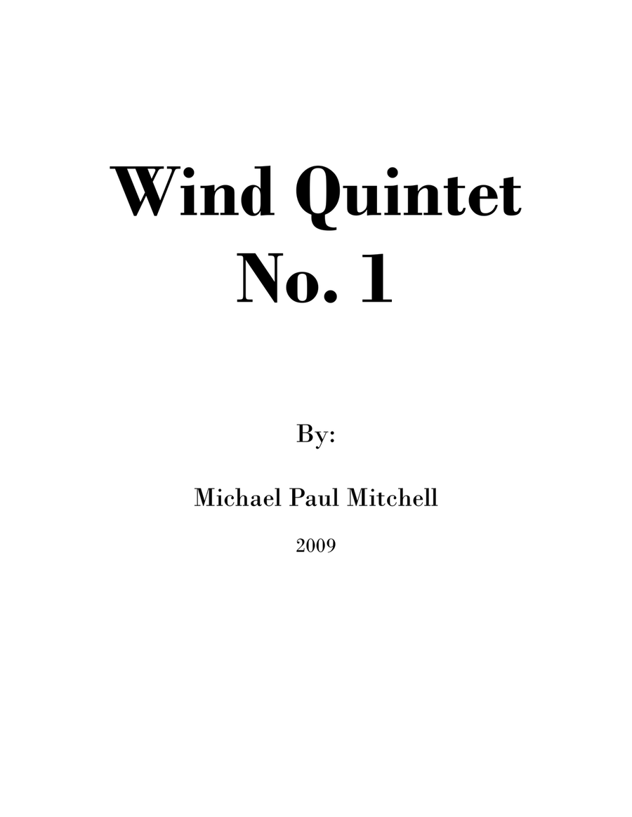 Wind Quintet No. 1 Wind Quintet No. 1 Woodwind Quintet scores gallery preview page 1