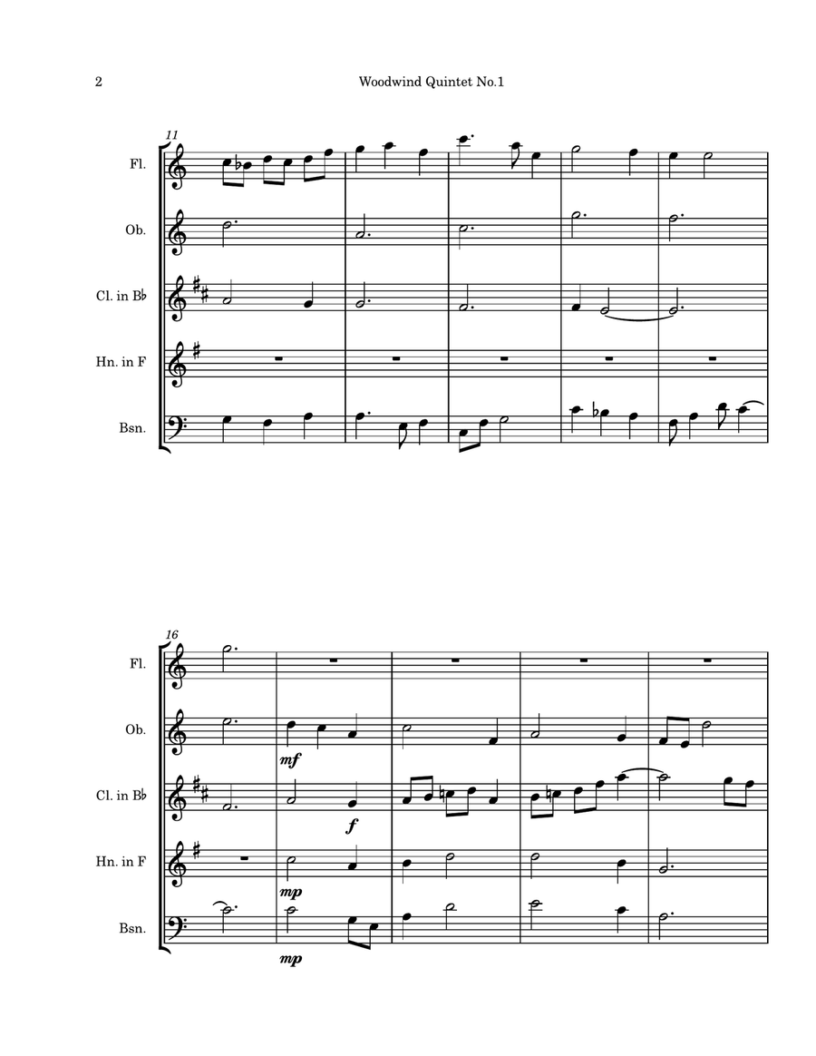 Wind Quintet No. 1 Wind Quintet No. 1 Woodwind Quintet scores gallery preview page 4