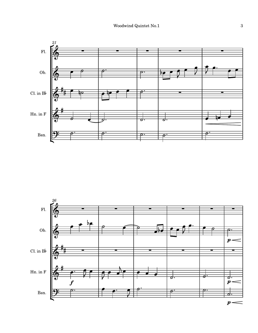 Wind Quintet No. 1 Wind Quintet No. 1 Woodwind Quintet scores gallery preview page 5