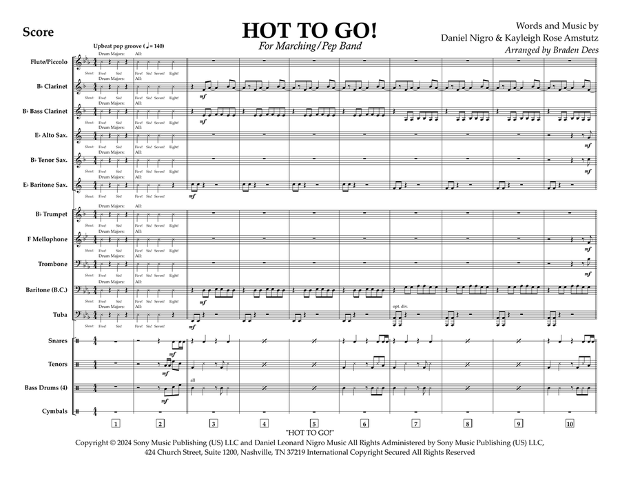 Hot To Go! Hot To Go! Marching Band scores gallery preview page 1