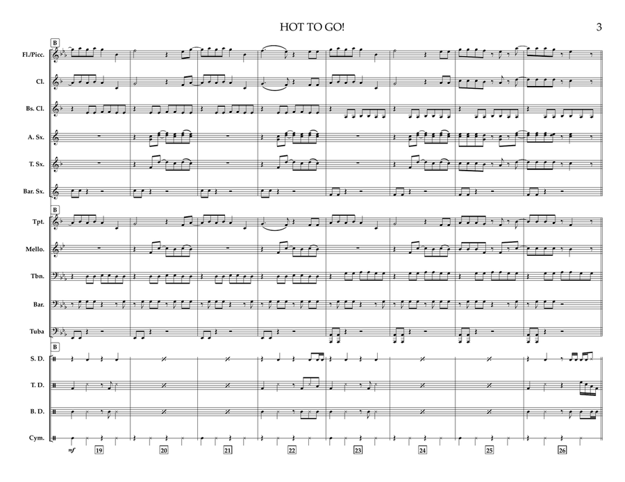 Hot To Go! Hot To Go! Marching Band scores gallery preview page 3