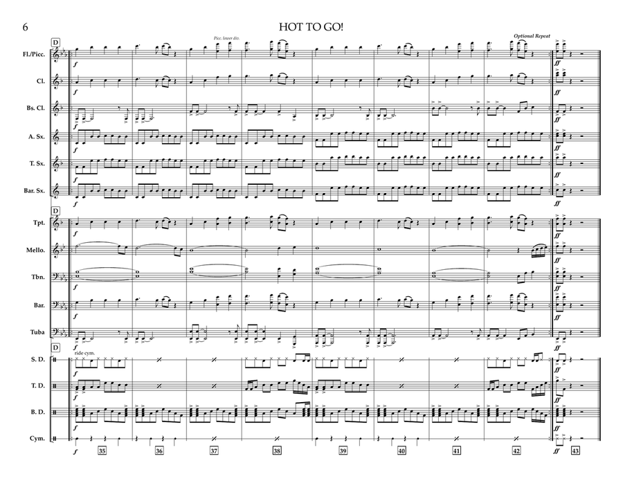 Hot To Go! Hot To Go! Marching Band scores gallery preview page 6