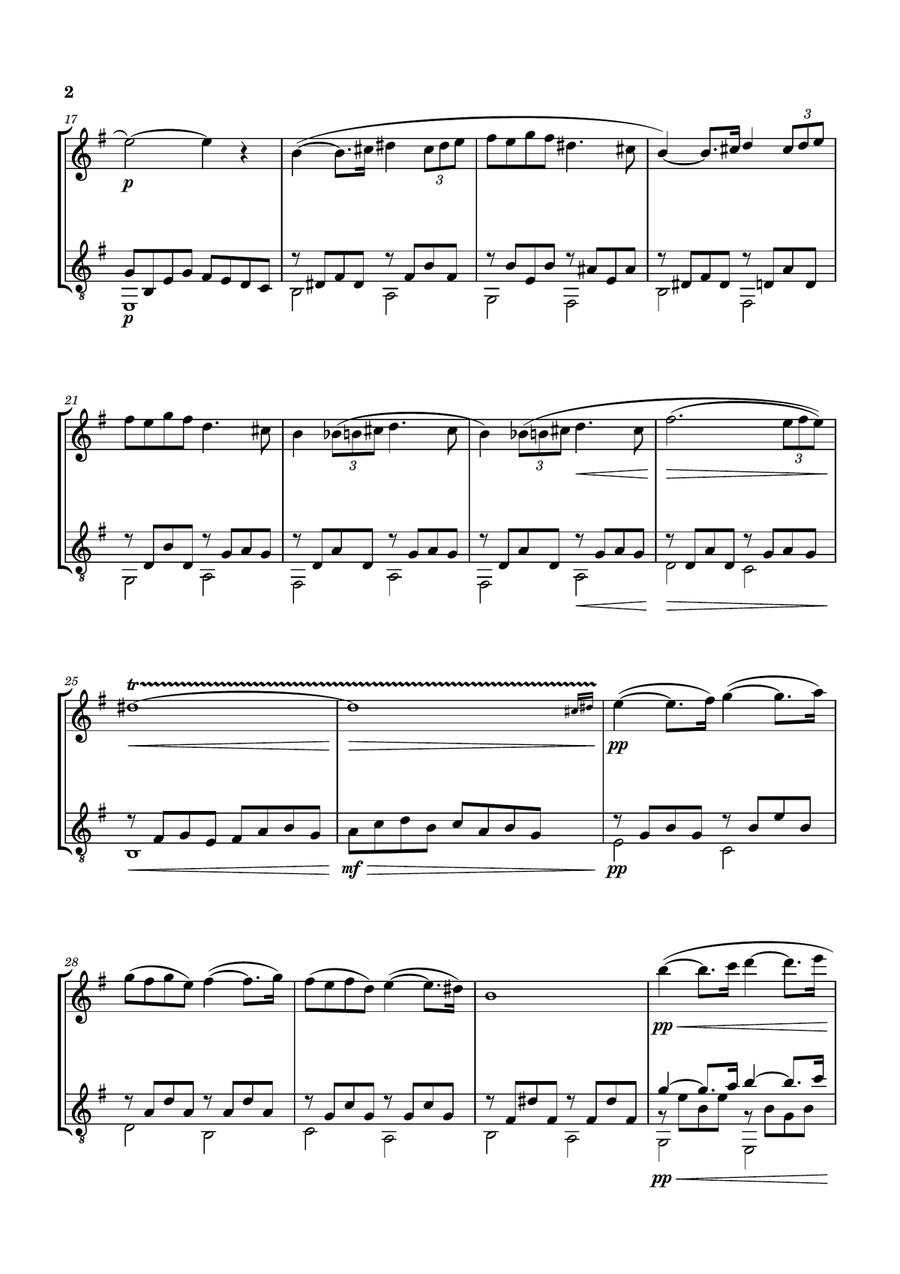 PAVANE OP. 50 [GABRIEL FAURÉ] FLUTE AND GUITAR Flute scores gallery preview page 3