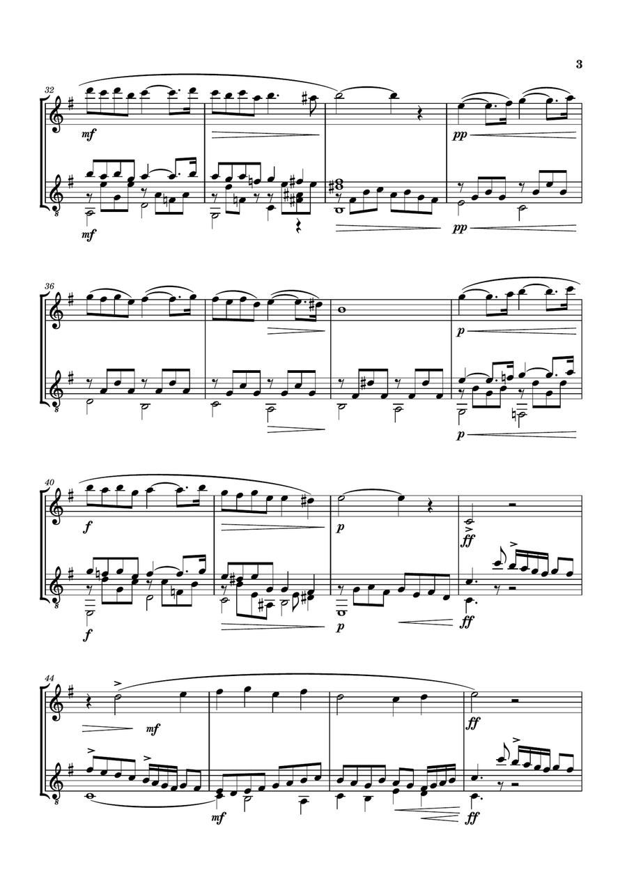 PAVANE OP. 50 [GABRIEL FAURÉ] FLUTE AND GUITAR Flute scores gallery preview page 4