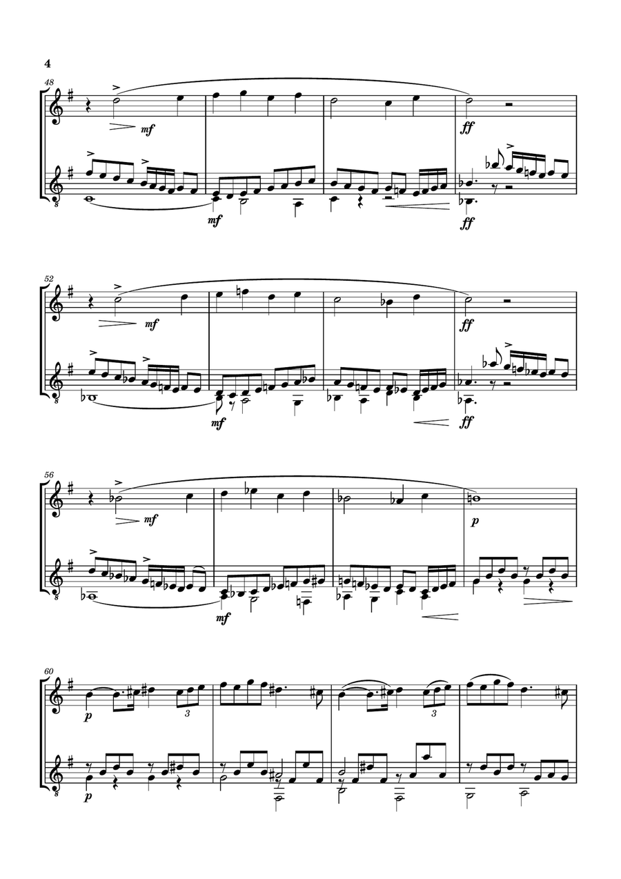 PAVANE OP. 50 [GABRIEL FAURÉ] FLUTE AND GUITAR Flute scores gallery preview page 5