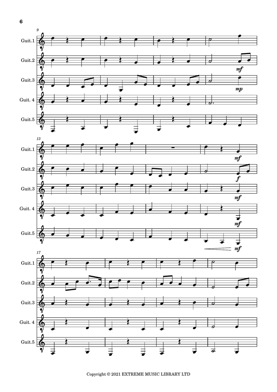 The Planets Suite - Jupiter Guitar Ensemble scores gallery preview page 6