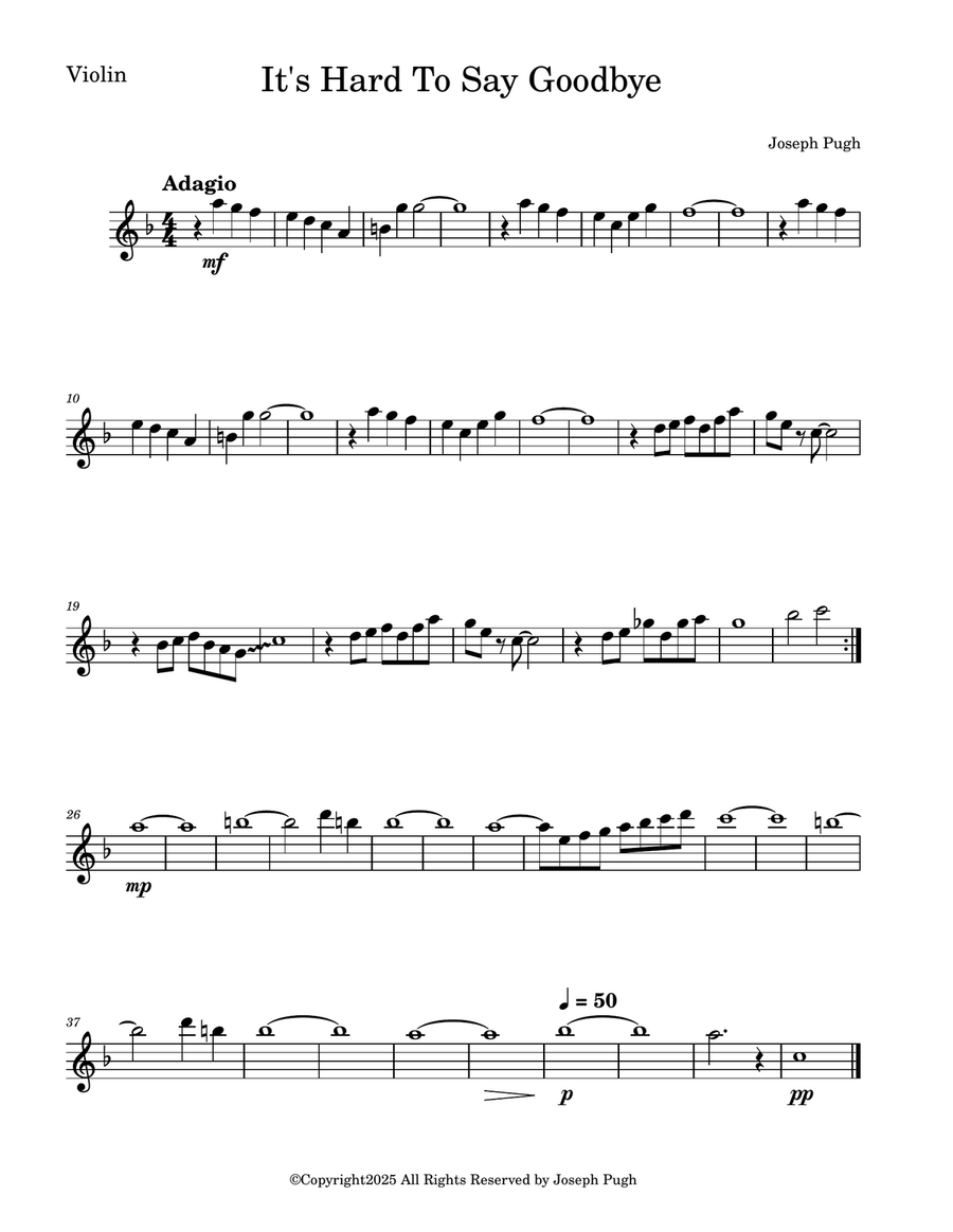 It's Hard To Say Goodbye It's Hard To Say Goodbye String Quartet scores gallery preview page 4