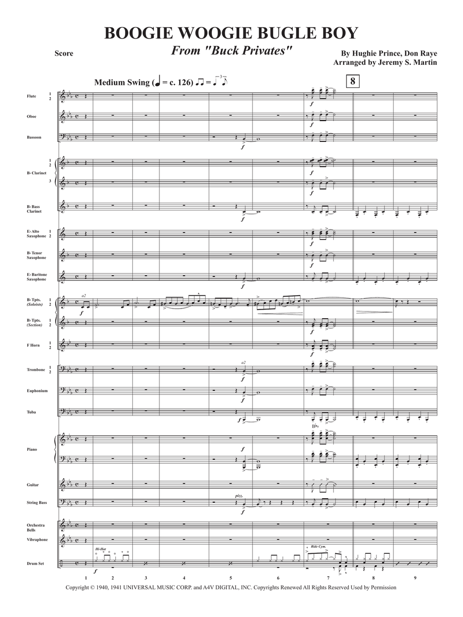 Boogie Woogie Bugle Boy Concert Band scores gallery preview page 4