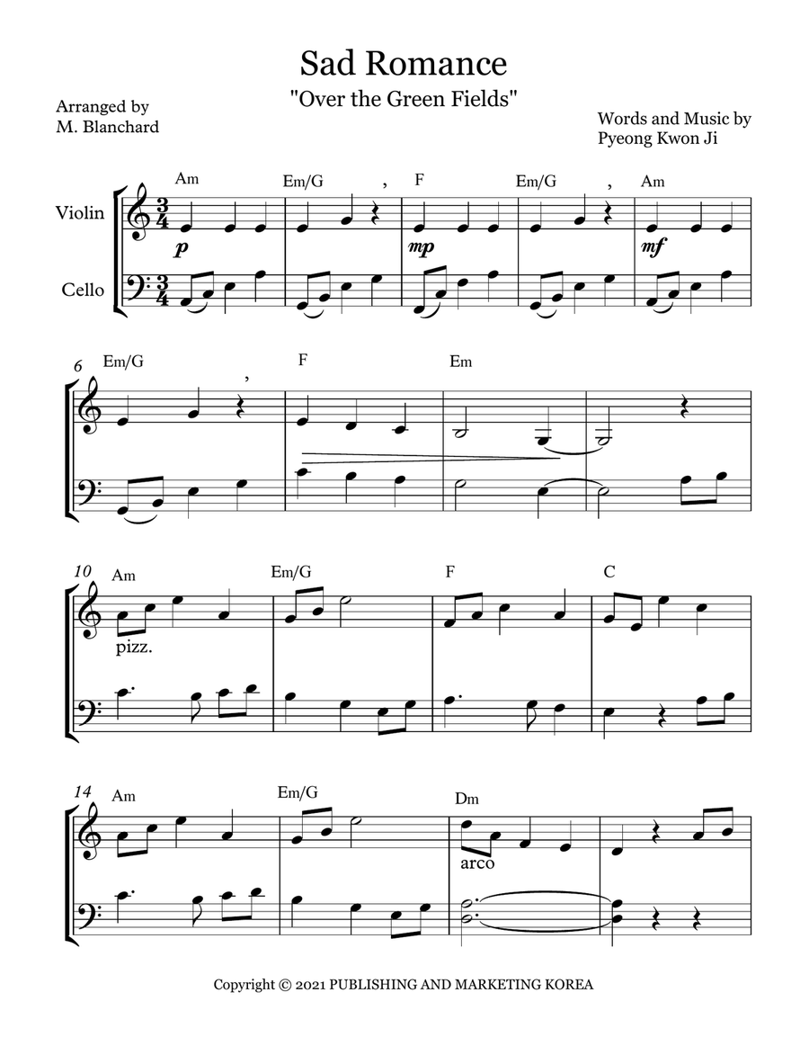 Sad Romance (A.k.a Sad Violin) String Duet scores gallery preview page 1