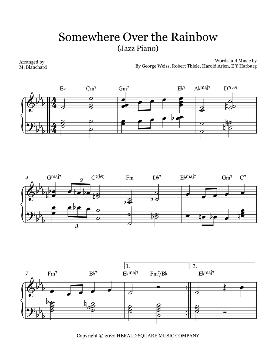 Somewhere Over The Rainbow/what A Wonderful World Piano Method scores gallery preview page 1