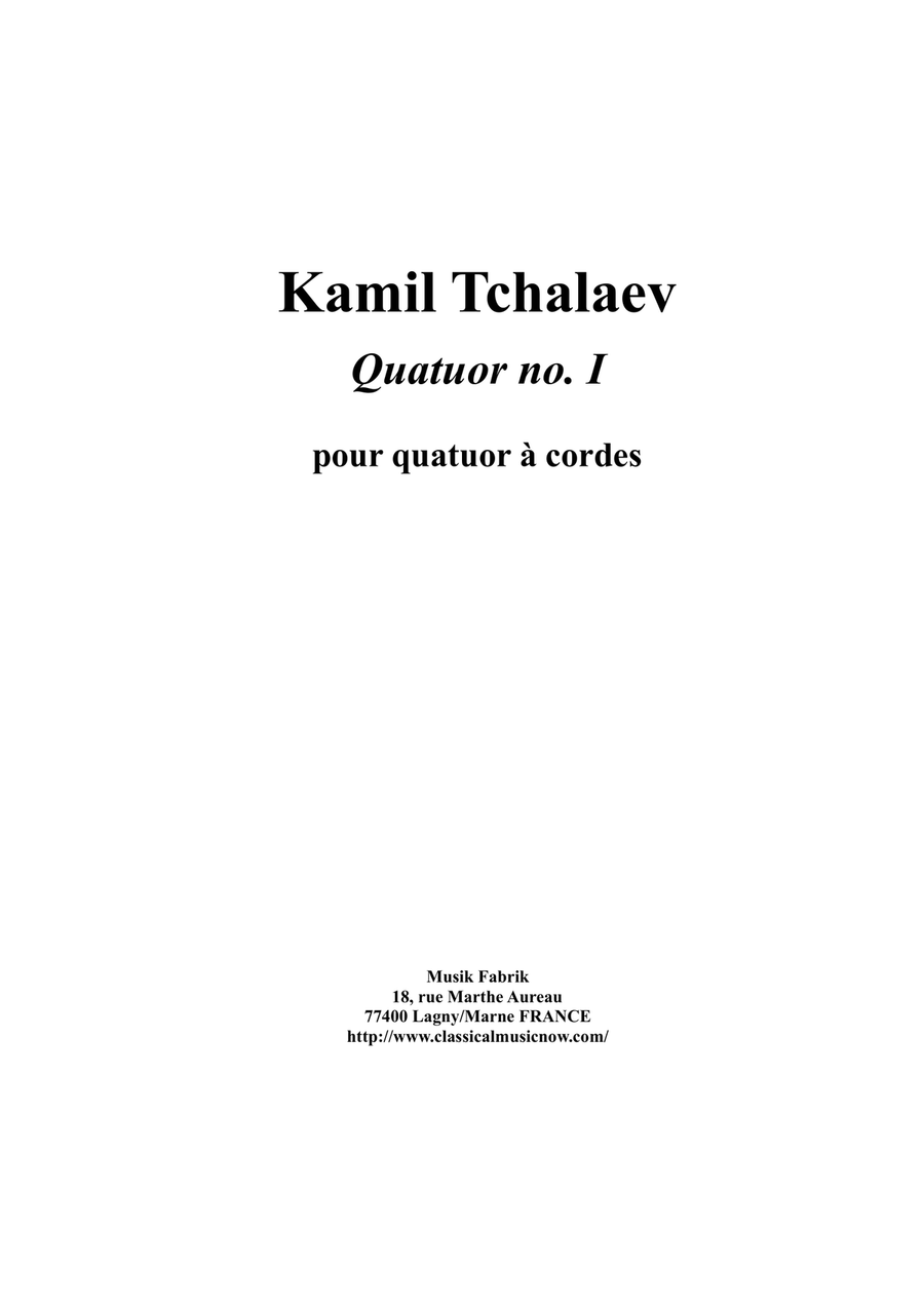 Kamil Tchalaev : String Quartet no. 1 String Quartet scores gallery preview page 1