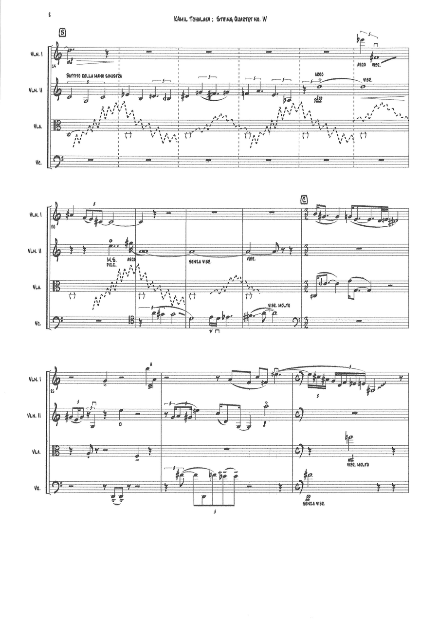 Kamil Tchalaev : String Quartet no. 4 String Quartet scores gallery preview page 2