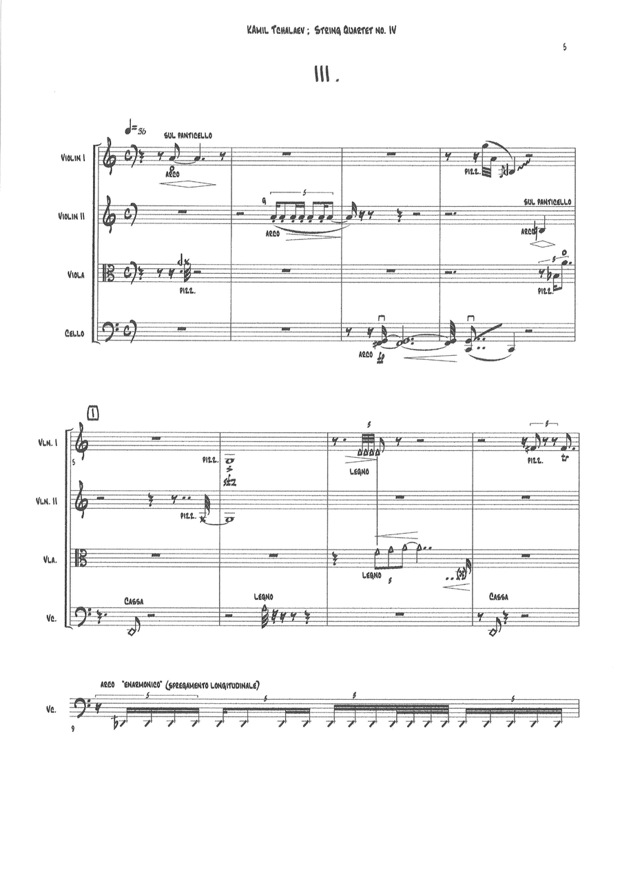 Kamil Tchalaev : String Quartet no. 4 String Quartet scores gallery preview page 5