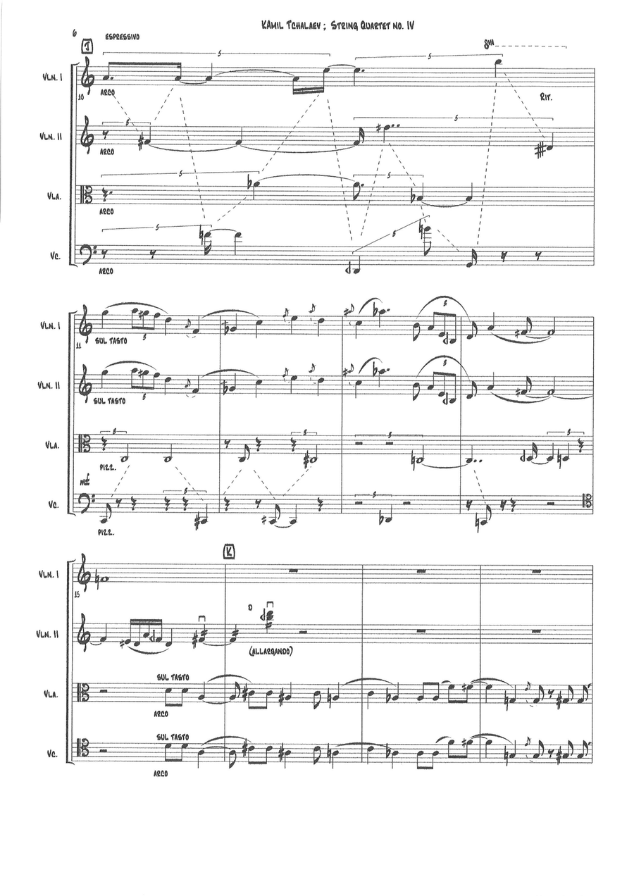 Kamil Tchalaev : String Quartet no. 4 String Quartet scores gallery preview page 6