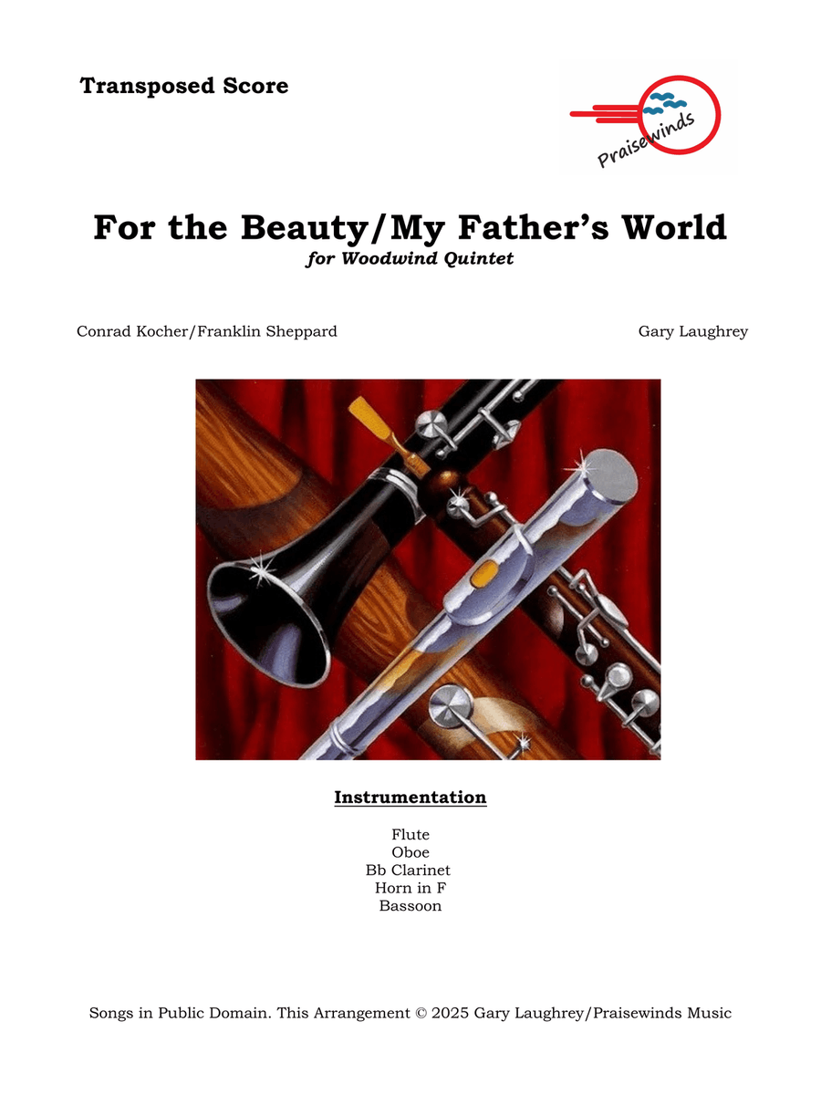 For the Beauty of the Earth/This Is My Father's World Woodwind Quintet scores gallery preview page 1