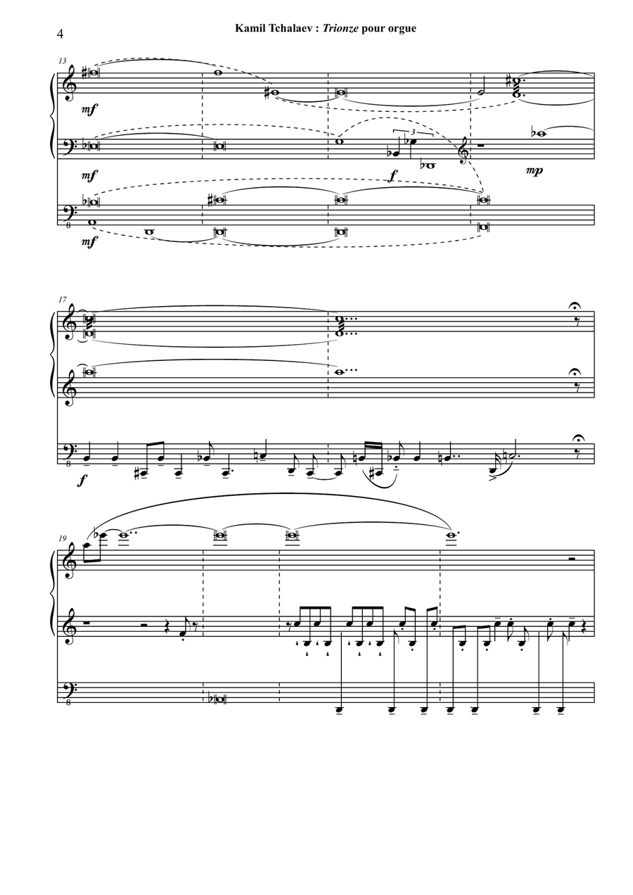 Kamil Tchalaev: Trionze for organ Organ Solo scores gallery preview page 4