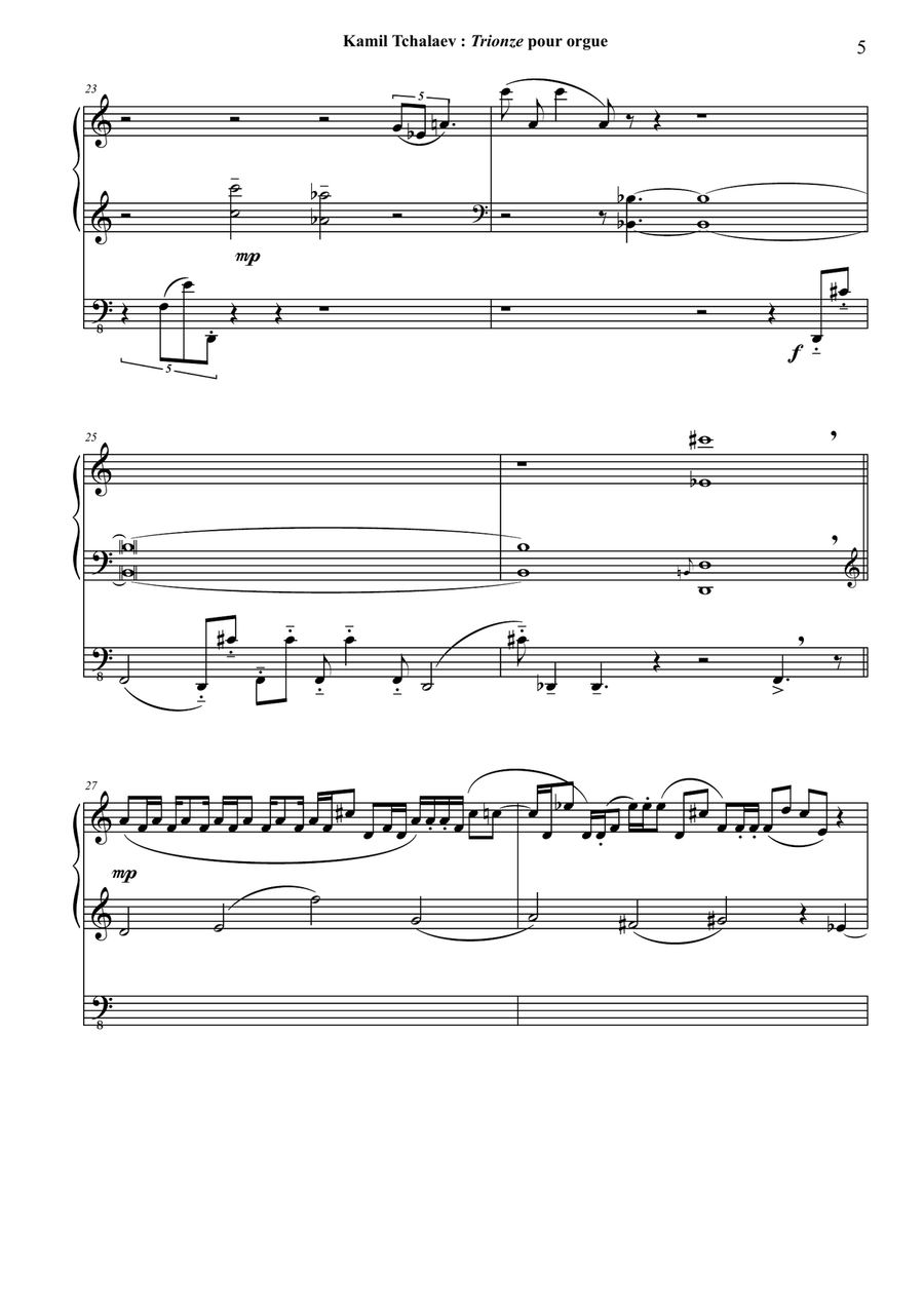 Kamil Tchalaev: Trionze for organ Organ Solo scores gallery preview page 5