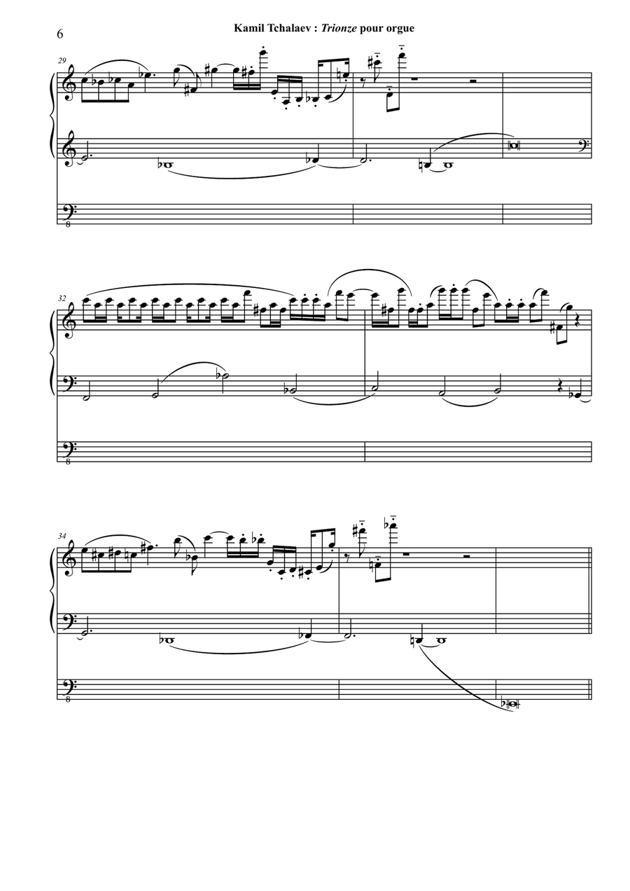 Kamil Tchalaev: Trionze for organ Organ Solo scores gallery preview page 6