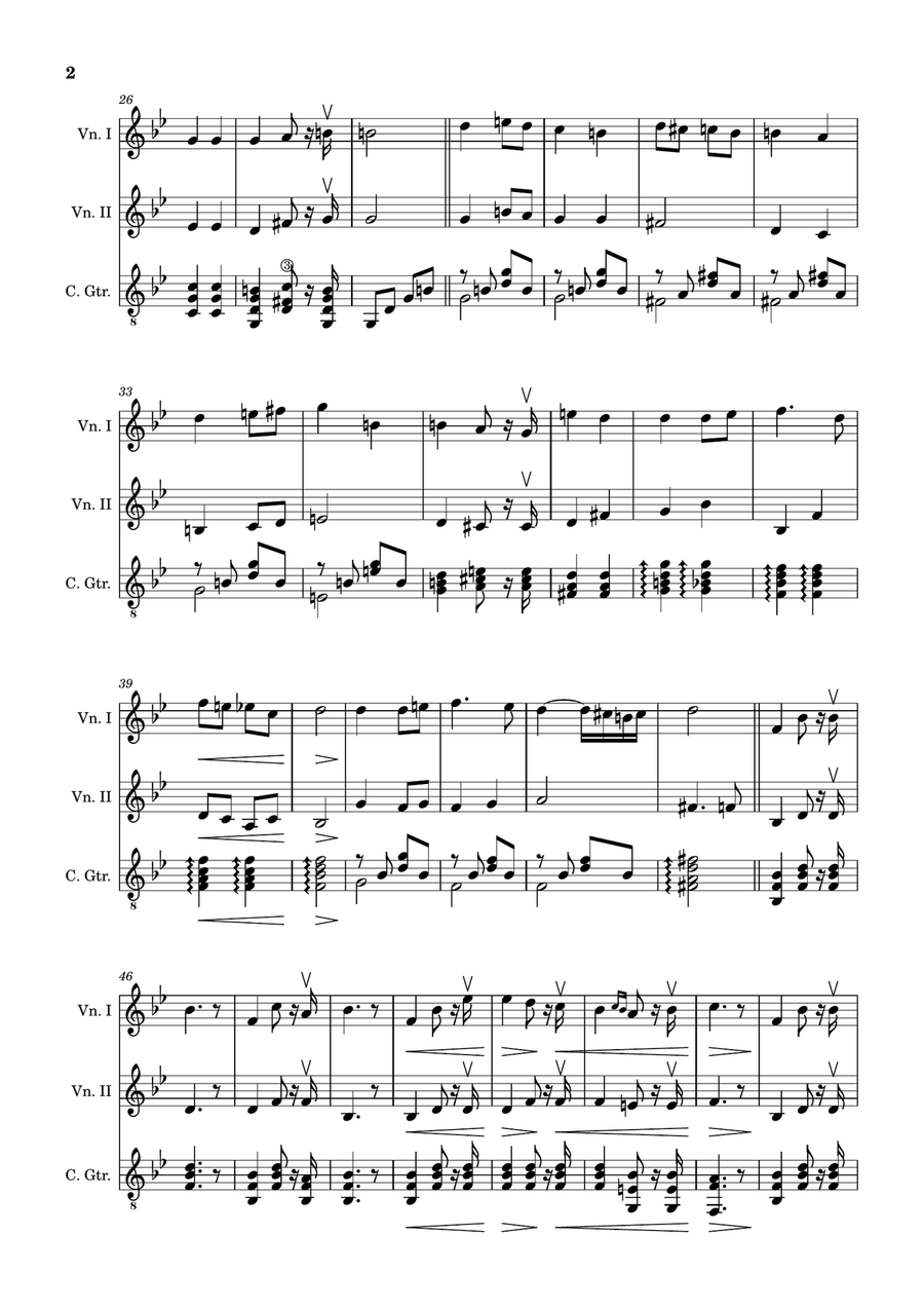 Bridal Chorus. R. Wagner - Violin Duet and Guitar. Score and Parts. String Duet scores gallery preview page 2