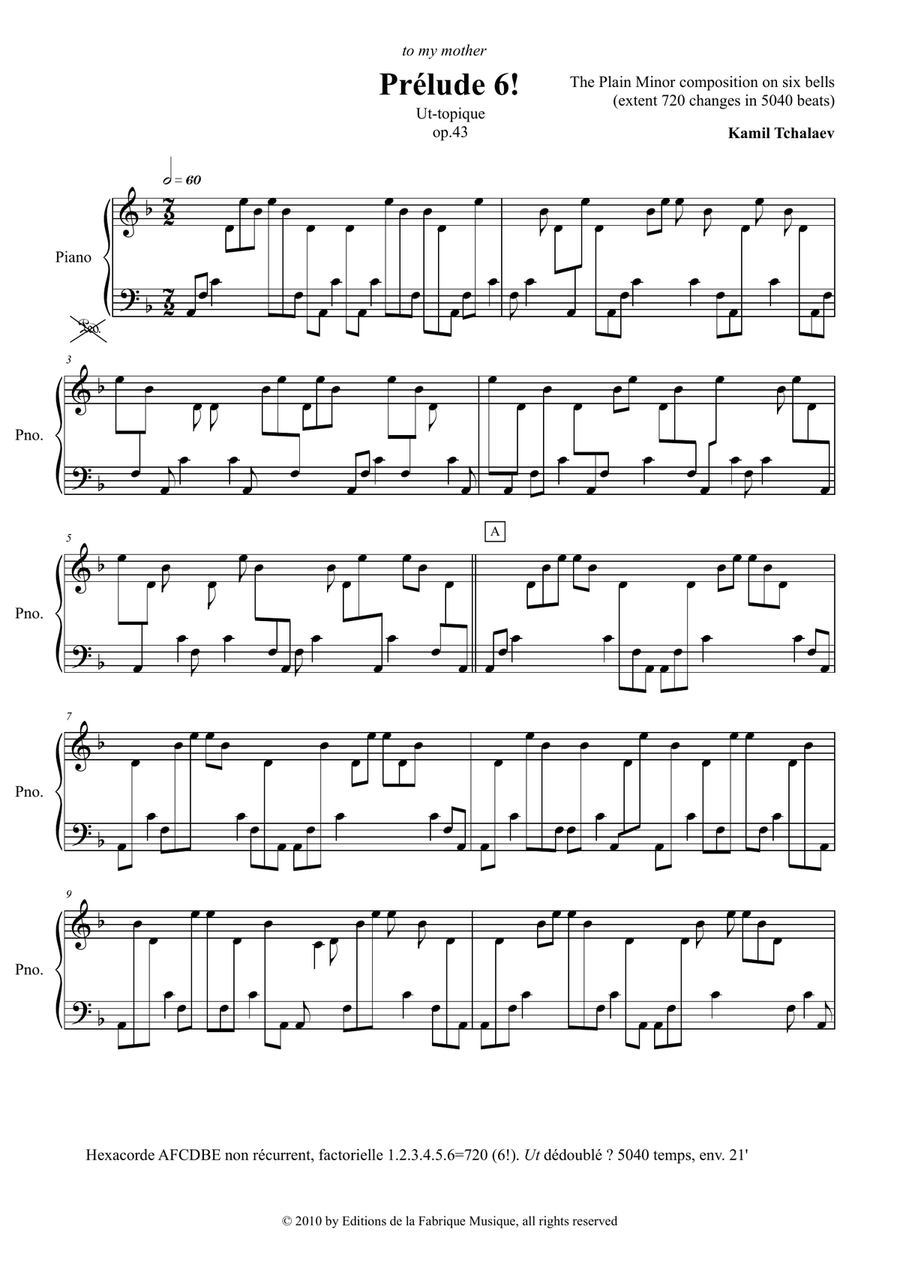 Kamil Tchalaev : Prelude 6! for piano Piano Solo scores gallery preview page 3